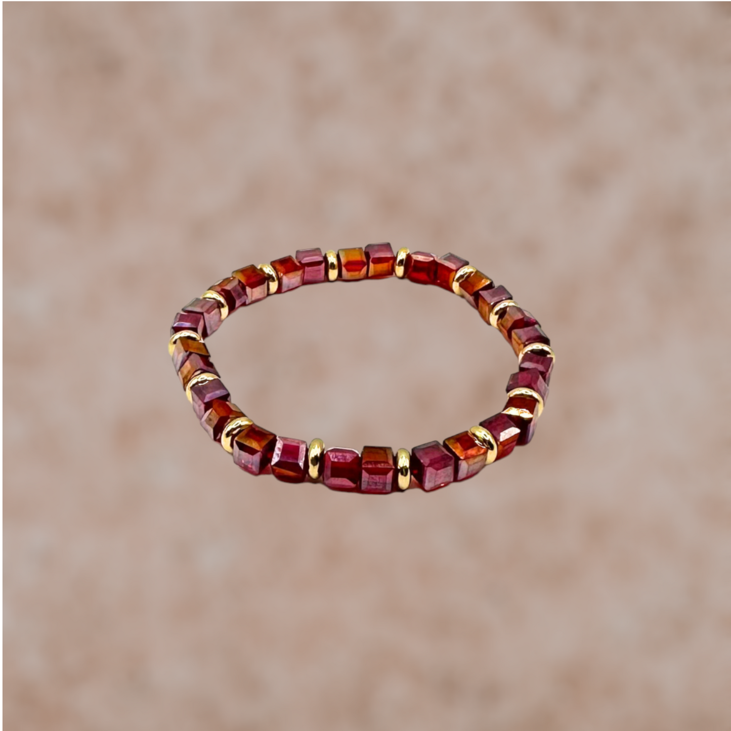 Glass Crystals and Metal Stretch Bracelet