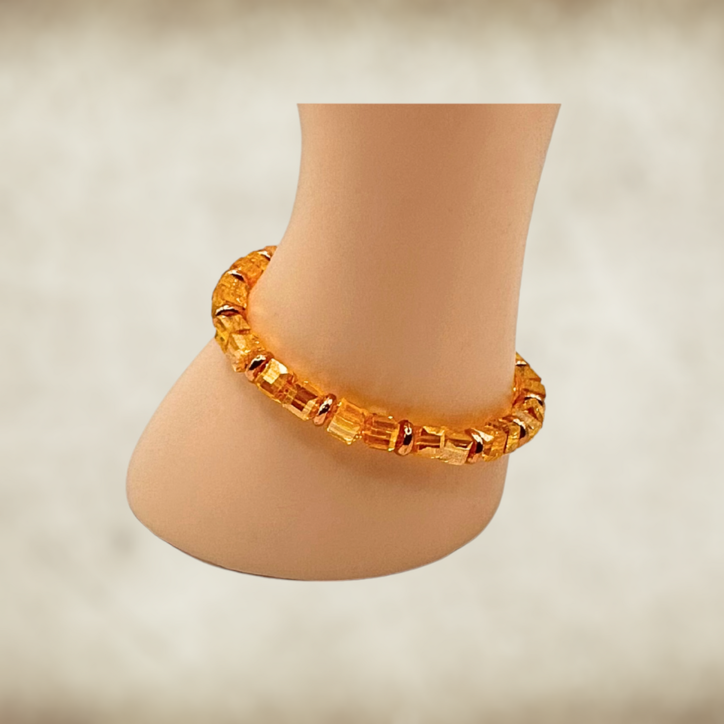 Glass Crystals and Metal Stretch Bracelet