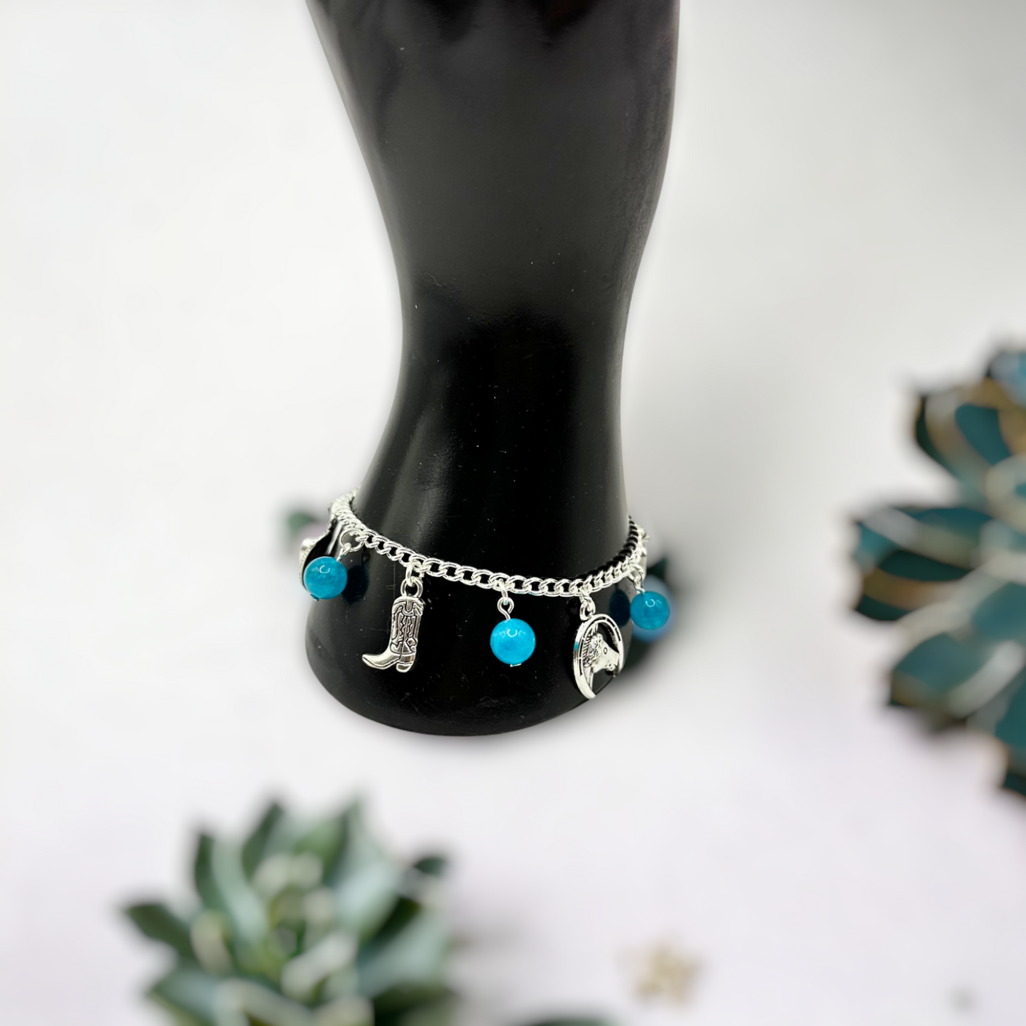 Western Charm Bracelet with Amazonite Crystals