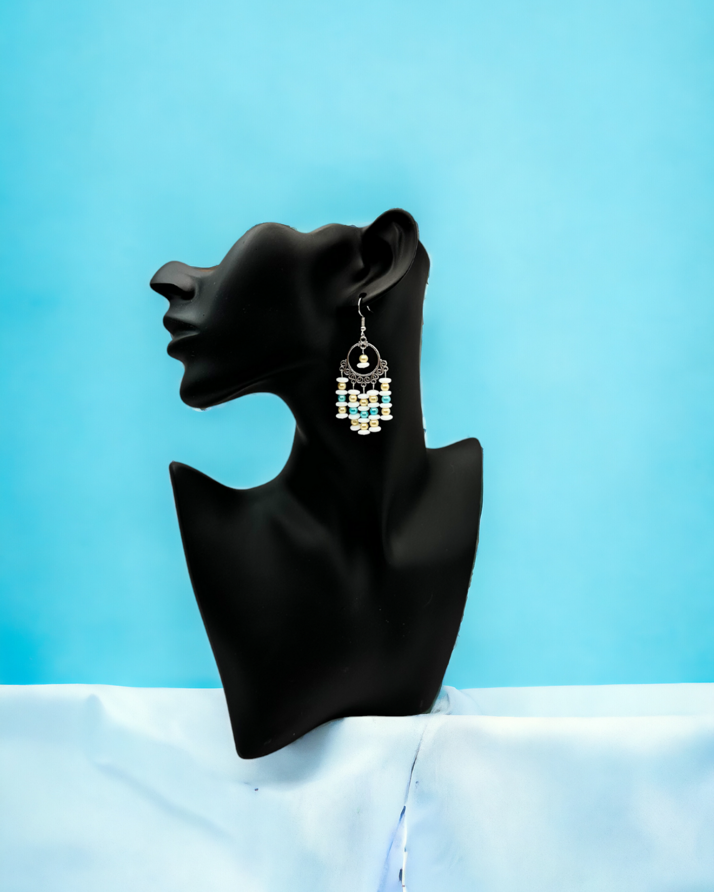 Glass Pearls Czech Glass Tibetan Silver Drop Earrings