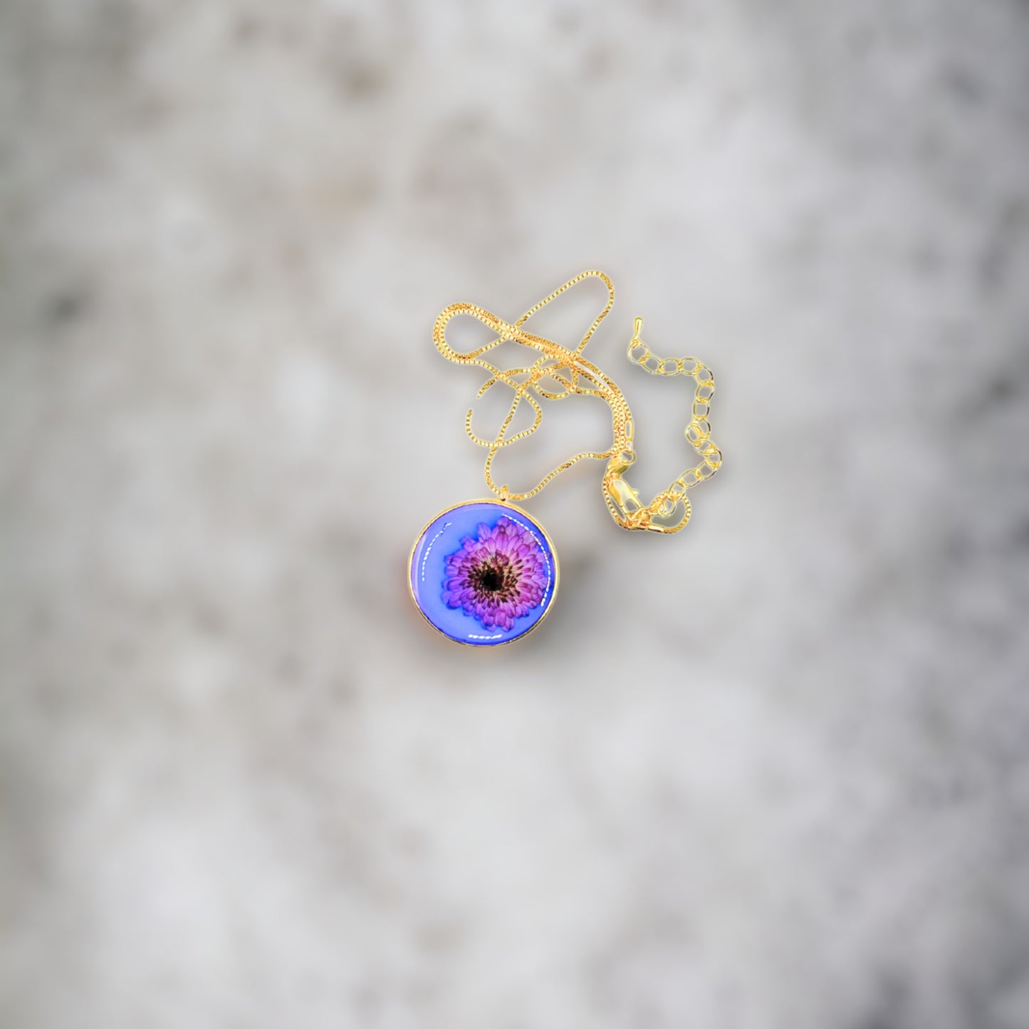 20" 18K Gold-filled Chain Purple Flower Pendant