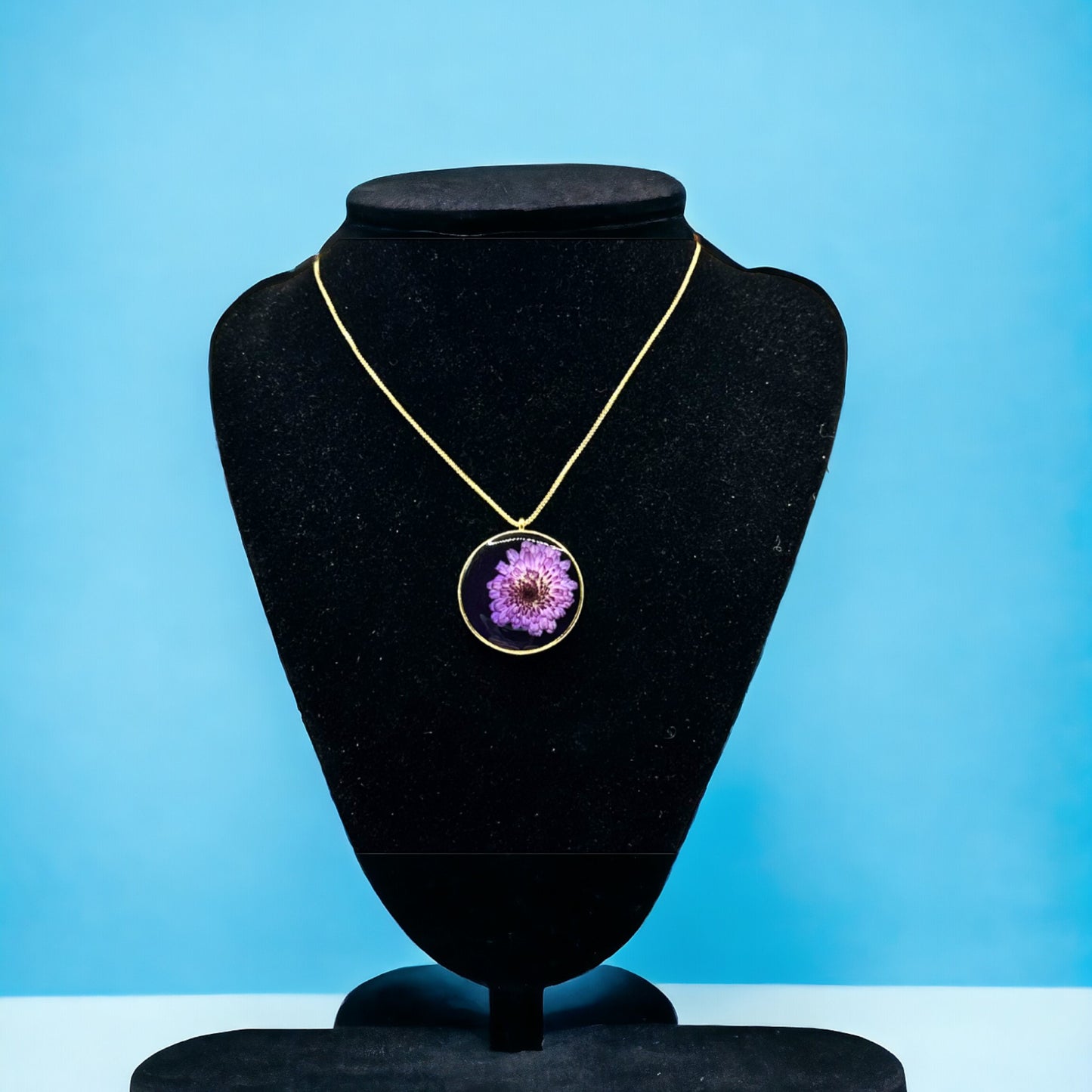 20" 18K Gold-filled Chain Purple Flower Pendant