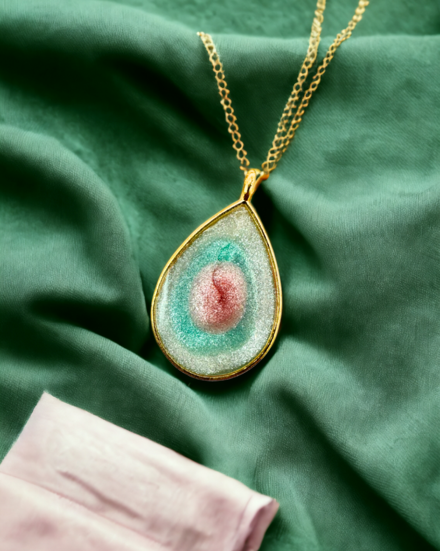 Pink and Turquoise Swirl Pendant