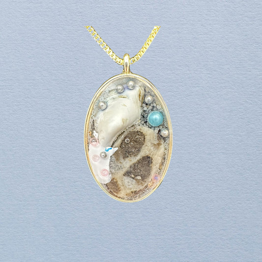 Beach Shells and Stone Handmade Necklace