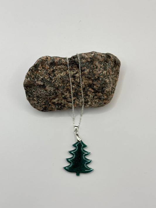 Resin Christmas Tree 16" Necklace