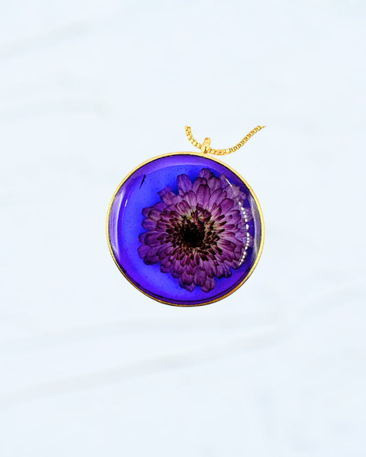 20" 18K Gold-filled Chain Purple Flower Pendant