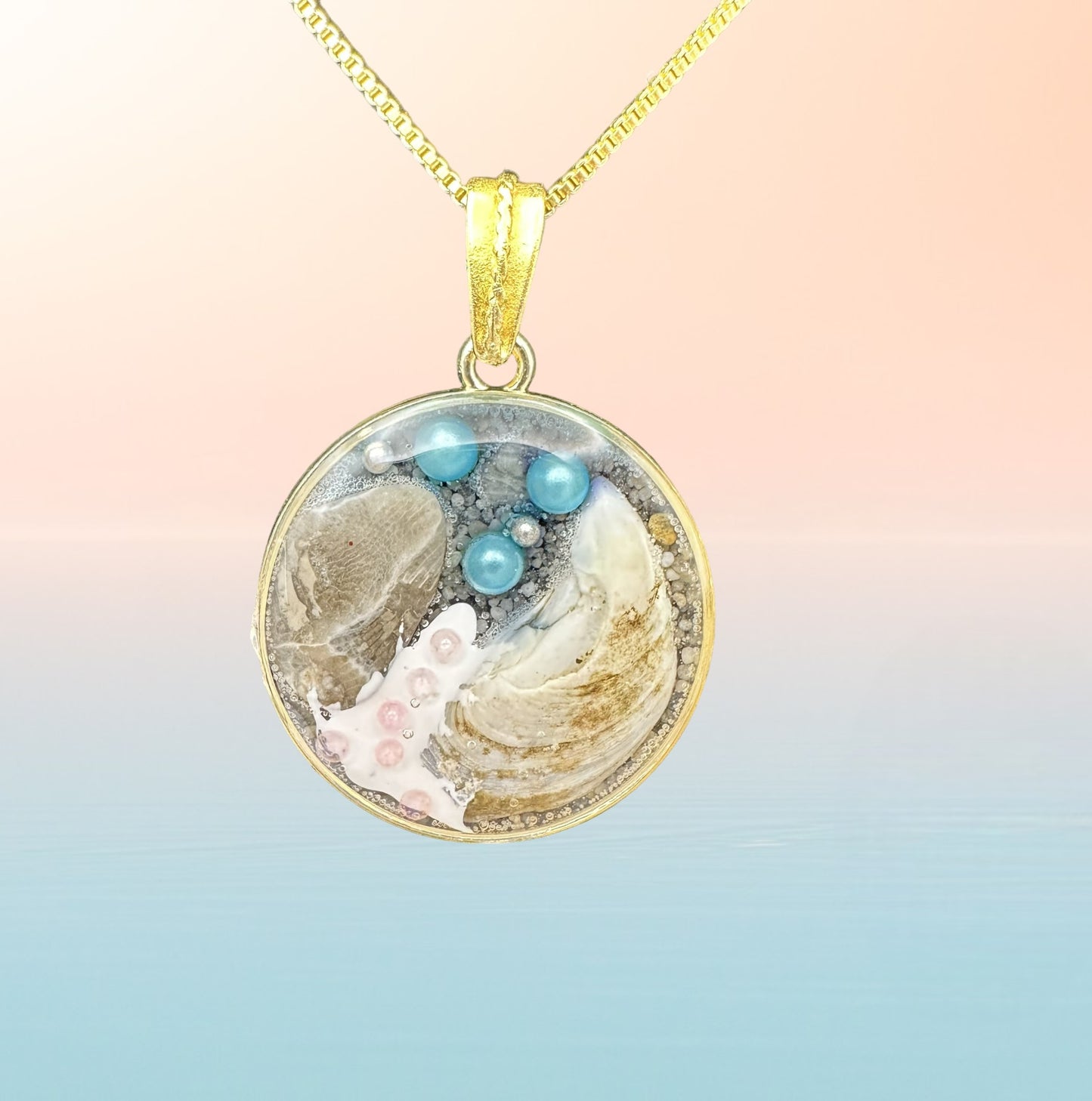 Great Lakes Beach Pendant Necklace